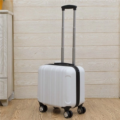 Unisex 2Pcs Carry On Travel Suitcase Women Laptop Luggage Stripe Pattern Small Luggage 18 Inch