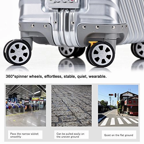 Unitravel Vintage Suitcase Hardshell Rolling Luggage Spinner Trolley Case With TSA Lock