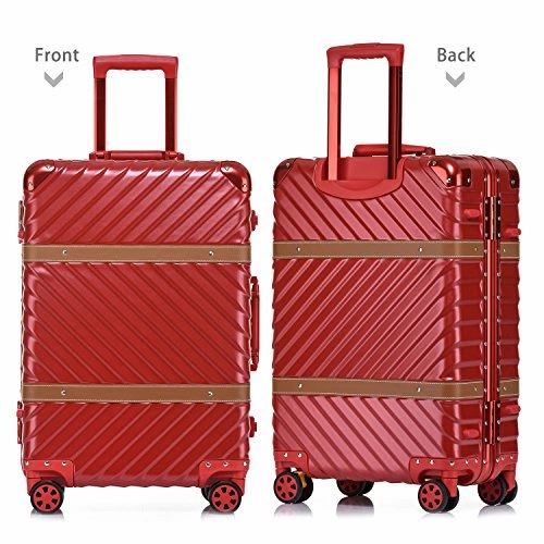 Unitravel Vintage Suitcase Hardshell Rolling Luggage Spinner Trolley Case With TSA Lock