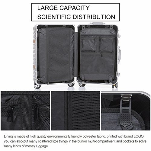 Unitravel Vintage Suitcase Hardshell Rolling Luggage Spinner Trolley Case With TSA Lock