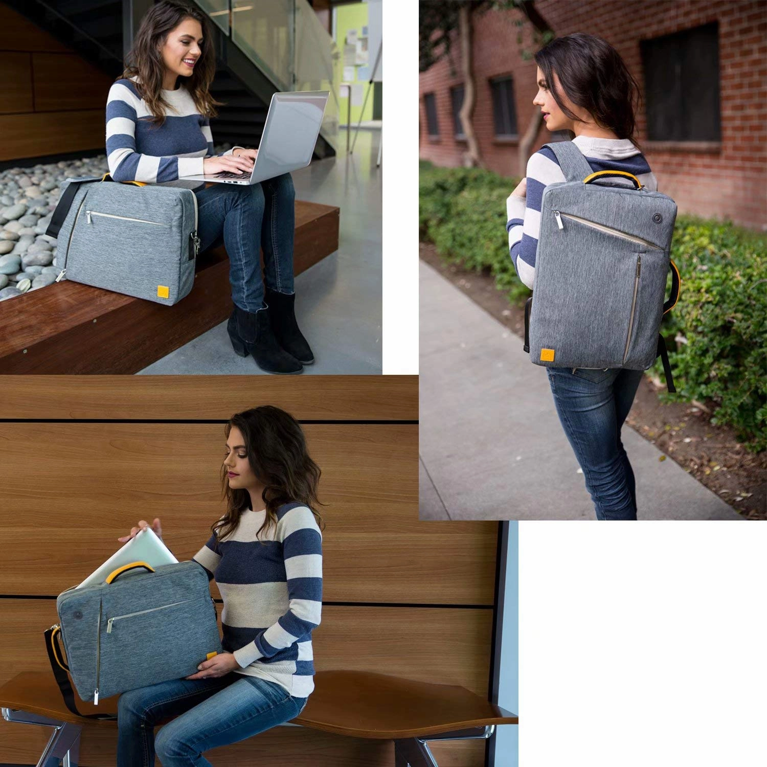 Universal Hybrid Laptop Messenger Bag Backpack Briefcase for HP 11.6 12.3 Inch