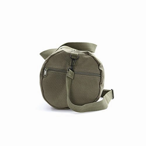 US NAVY Text Army Sport Heavyweight Canvas Duffel Bag in Olive & Black, Medium