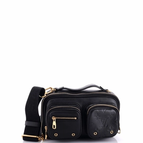 Utility Crossbody Bag Calfskin with Embossed Monogram Detail