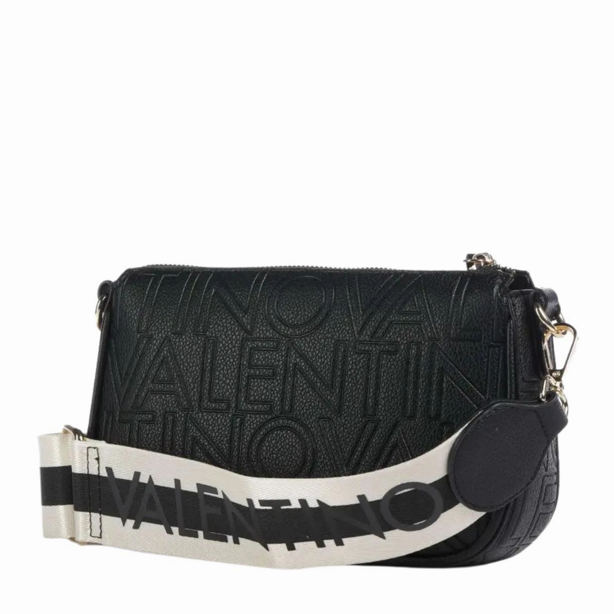 Valentino Bags Black Pansy Zip Crossbody Bag