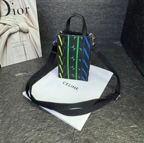Valentino Black Full Logo Mobile Phone Crossbody Bag
