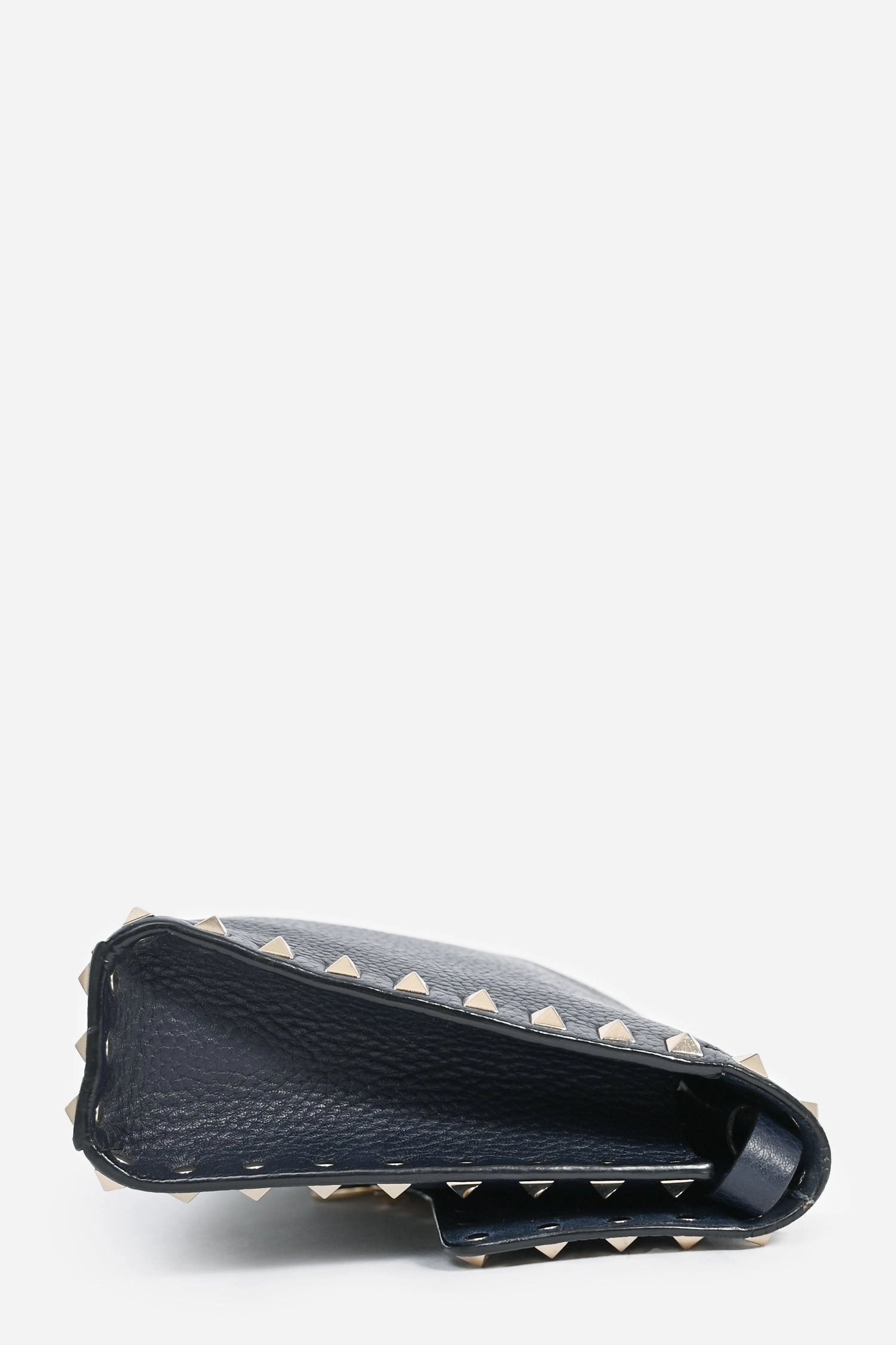 Valentino Navy Grained Leather Rockstud Flap Crossbody