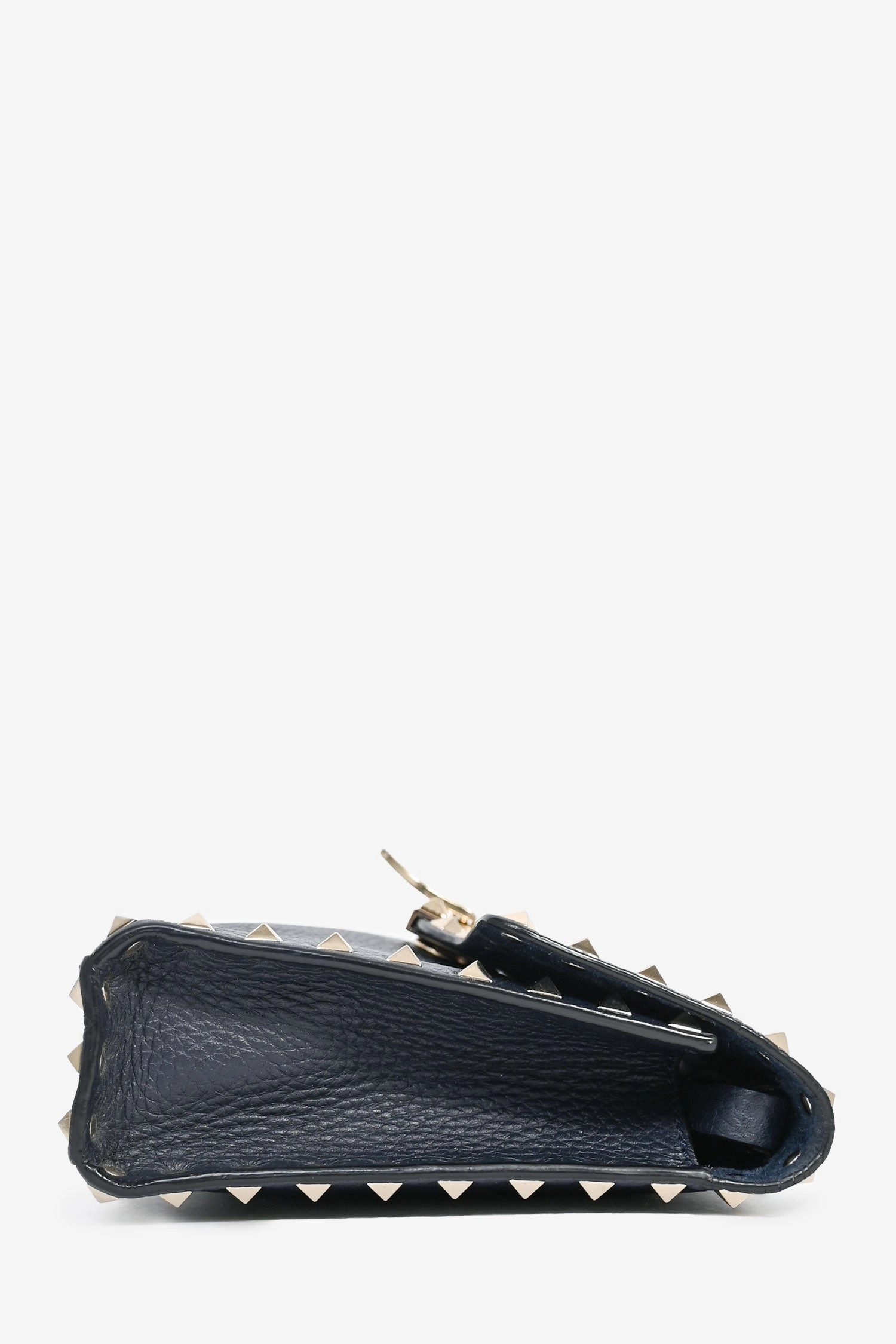 Valentino Navy Grained Leather Rockstud Flap Crossbody