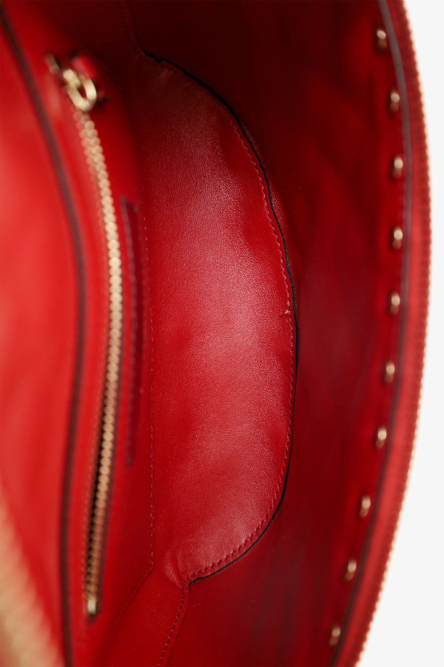 Valentino Red Quilted Leather Rockstud Spike Belt Bag with Tag