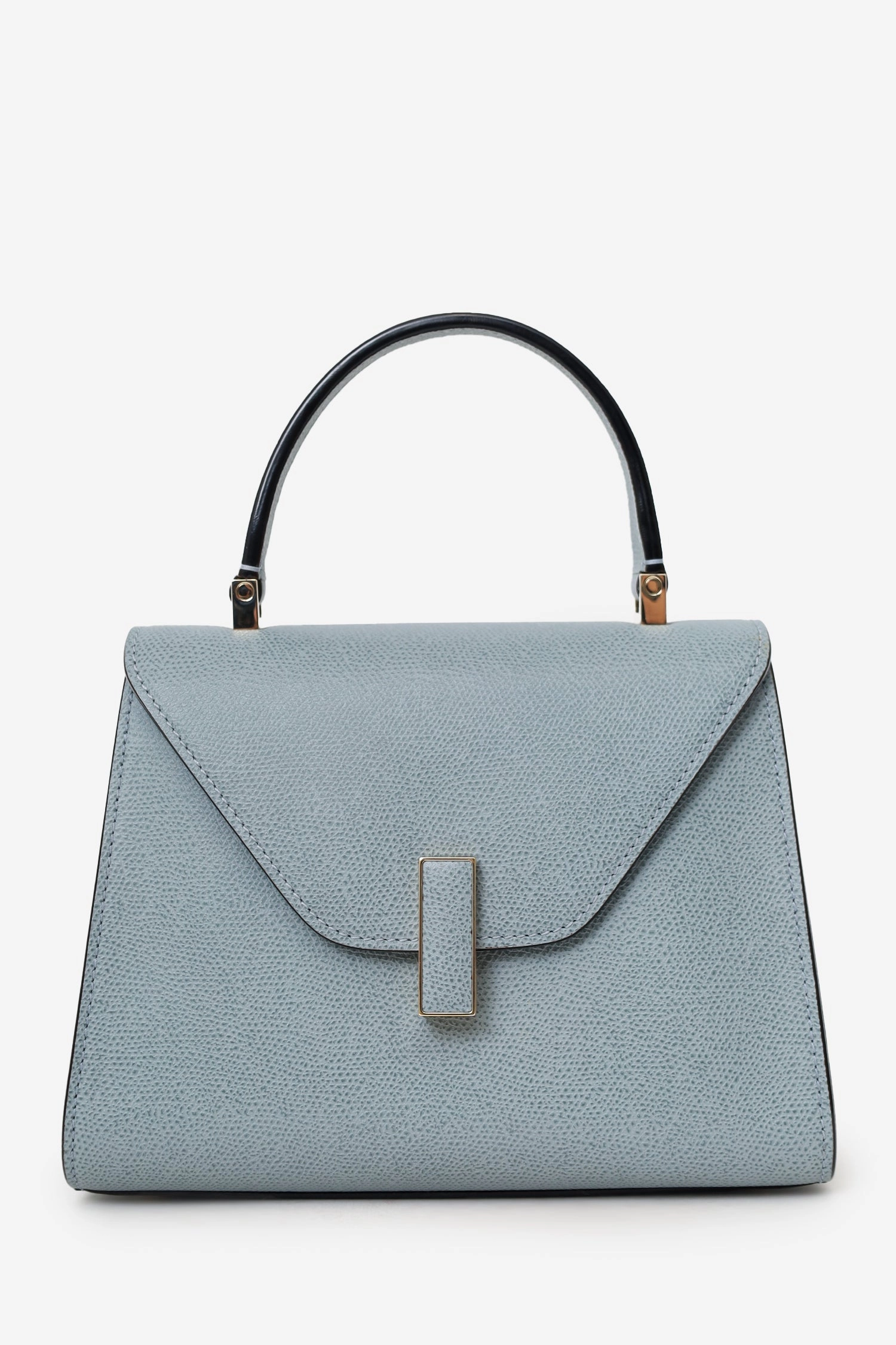 Valextra Light Blue Leather Mini Iside Top Handle Bag with Strap
