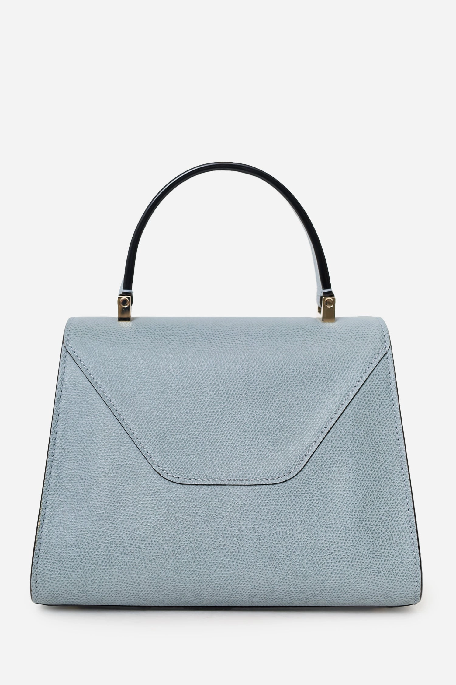 Valextra Light Blue Leather Mini Iside Top Handle Bag with Strap
