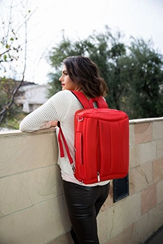 Vangoddy Bonni 3-In1 Laptop Messenger Bag Backpack Tote (Red) For Lenovo Yoga 710 15 / Ideapad Y700