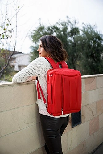 Vangoddy Bonni 3-In1 Laptop Messenger Bag Backpack Tote (Red) For Lenovo Yoga 710 15 / Ideapad Y700