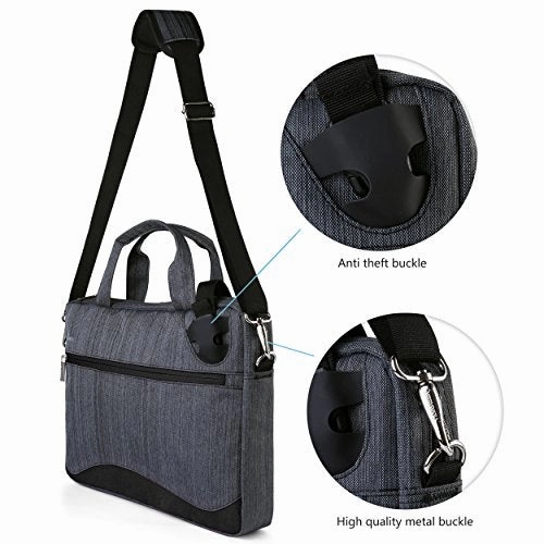 VanGoddy Wave Briefcase/Messenger Bag for Dell 14 to 15.6-inch Laptops (Black)