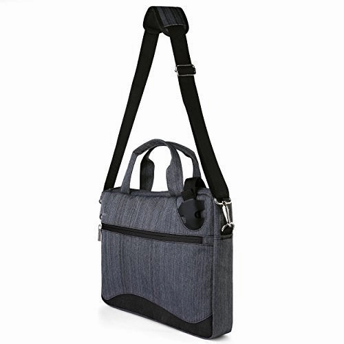 VanGoddy Wave Briefcase/Messenger Bag for Dell 14 to 15.6-inch Laptops (Black)