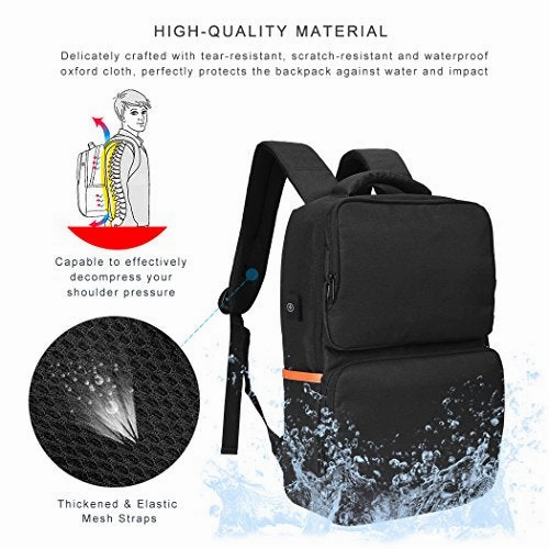 Vbiger 15.6Inch Laptop Backpack Casual School Bag Large-Capacity Travel Dayback With Usb Port