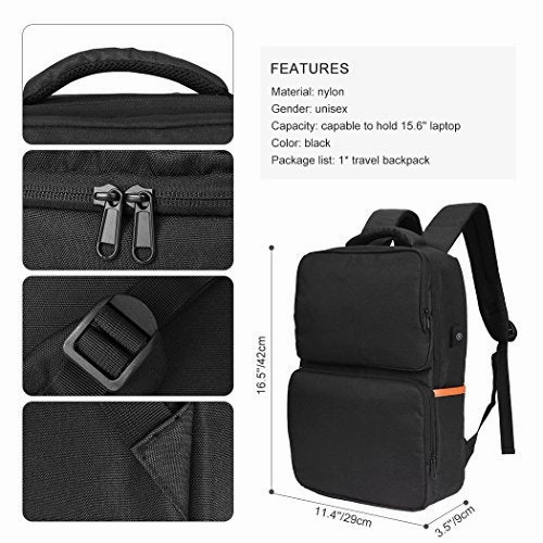 Vbiger 15.6Inch Laptop Backpack Casual School Bag Large-Capacity Travel Dayback With Usb Port