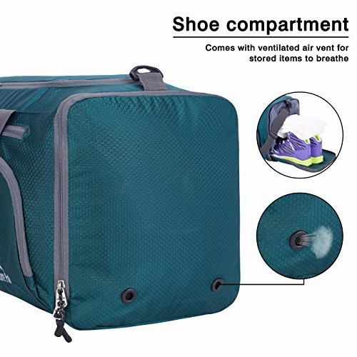 Venture Pal Packable Sports Gym Bag with Wet Pocket & Shoes Compartment Travel Duffel Bag for Men