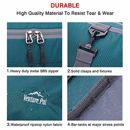 Venture Pal Packable Sports Gym Bag with Wet Pocket & Shoes Compartment Travel Duffel Bag for Men