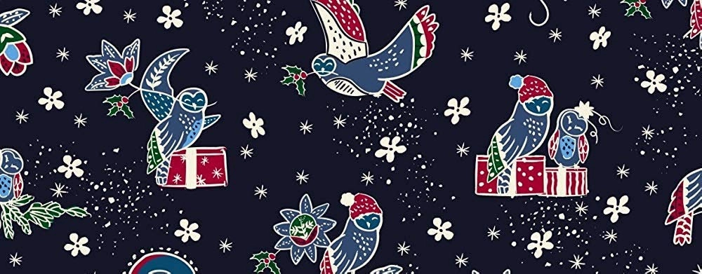 Vera Bradley Iconic Large Travel Duffel in Holiday Owls, Signature Cotton