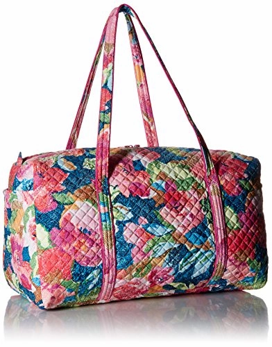 Vera Bradley Iconic Large Travel Duffel, Signature Cotton, Super bloom, One Size