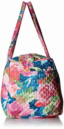 Vera Bradley Iconic Large Travel Duffel, Signature Cotton, Super bloom, One Size