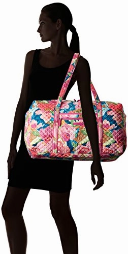 Vera Bradley Iconic Large Travel Duffel, Signature Cotton, Super bloom, One Size
