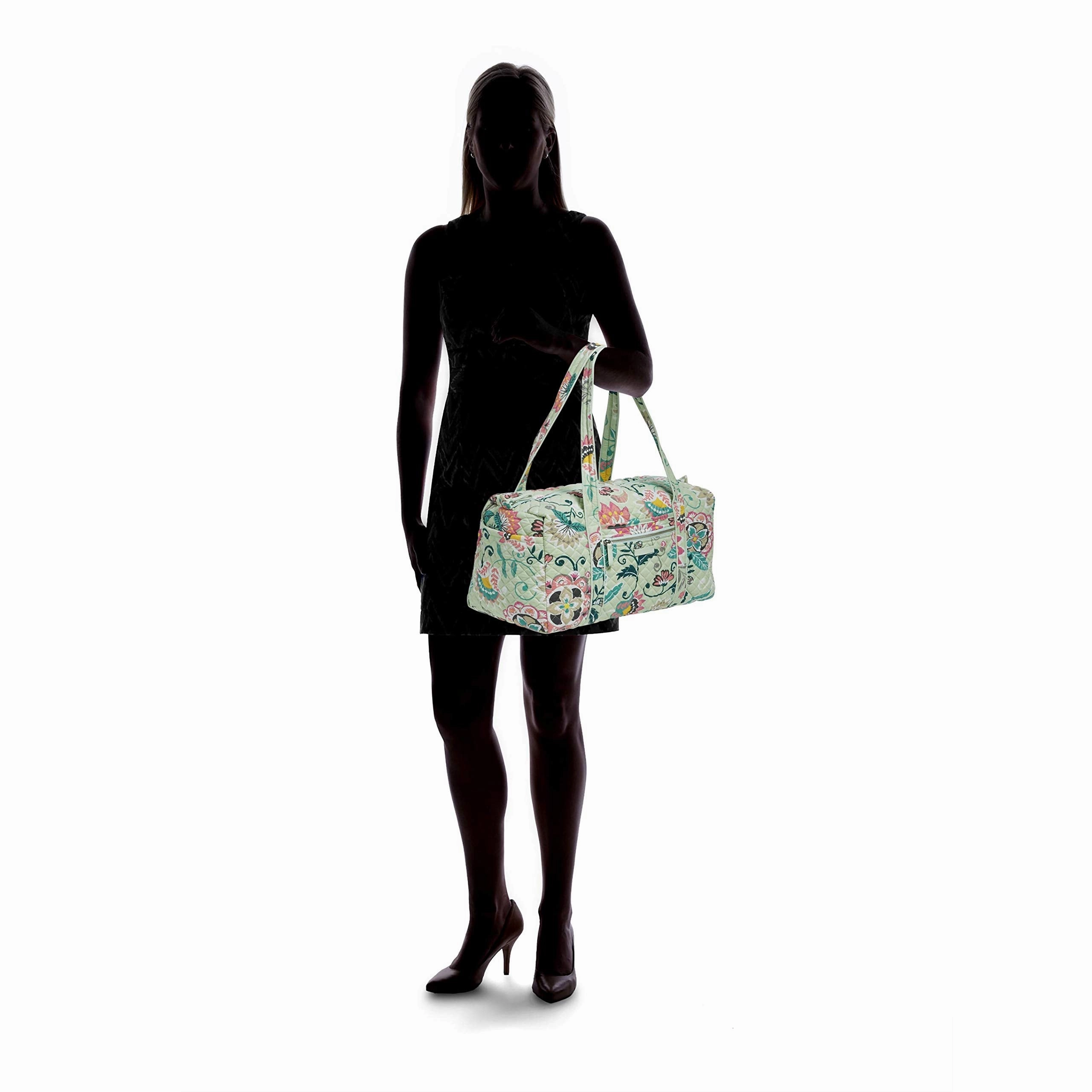 Vera Bradley Signature Cotton Small Duffel, Mint Flowers