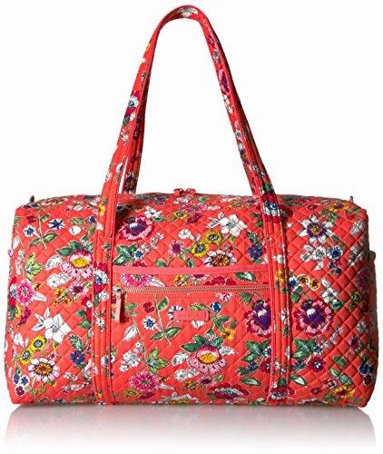 Vera Bradley Women's Iconic Large Travel Duffel-Signature, Coral Floral, One Size