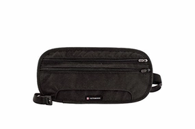 Victorinox Deluxe Concealed Security Belt with RFID Protection, Black/Red Logo