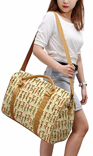 Vietsbay Women African Women Pattern Printed Canvas Travel Duffle Bag Was_42