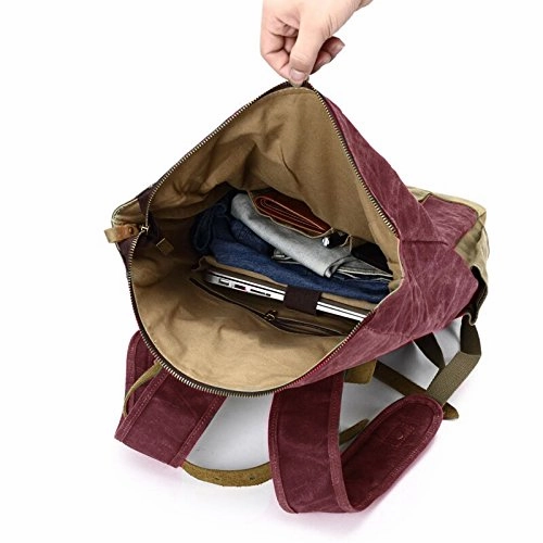 Vintage Canvas Rucksack Commuter Backpack Waxed Canvas & Leather Laptop Backpack Work-to-weekend