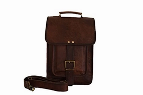Vintage Craft Real Brown Leather Satchel 13" Macbook / Laptop Messenger Bag