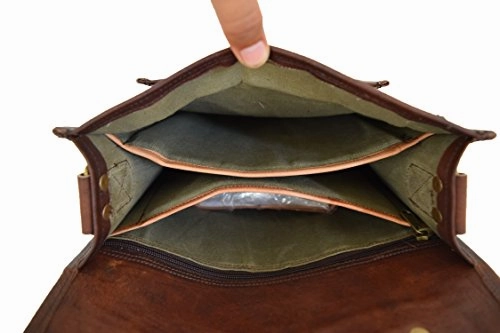 Vintage Craft Real Brown Leather Satchel 13" Macbook / Laptop Messenger Bag