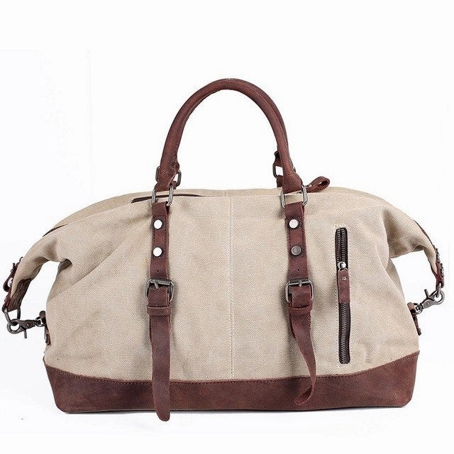 Vintage Multifunctional Large Capacity Carry On Canvas Luggage Bag For Men Duffel Bags Weekend