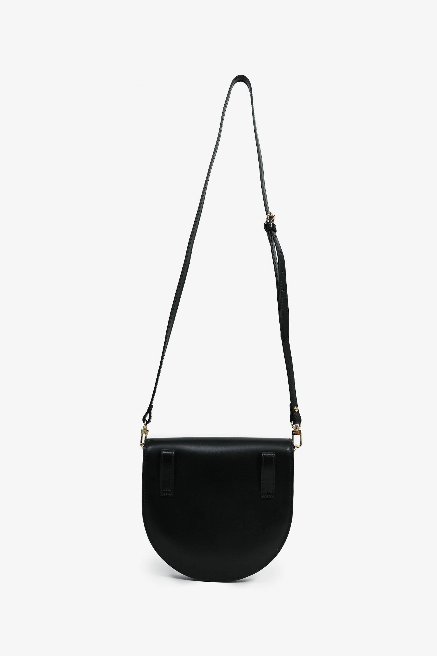 Vivienne Westwood Black Leather Gold Logo 'Sarah' Crossbody Bag
