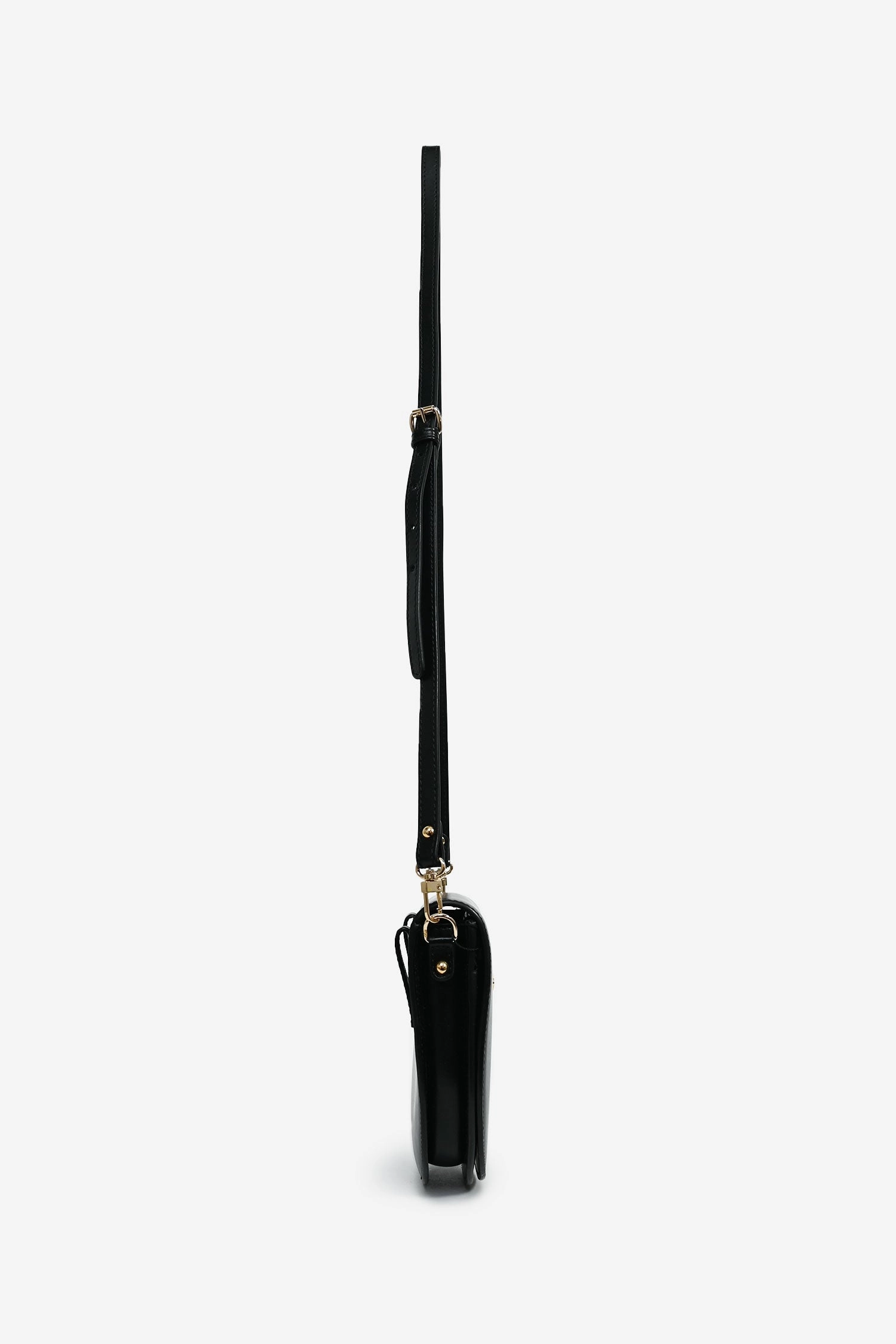 Vivienne Westwood Black Leather Gold Logo 'Sarah' Crossbody Bag