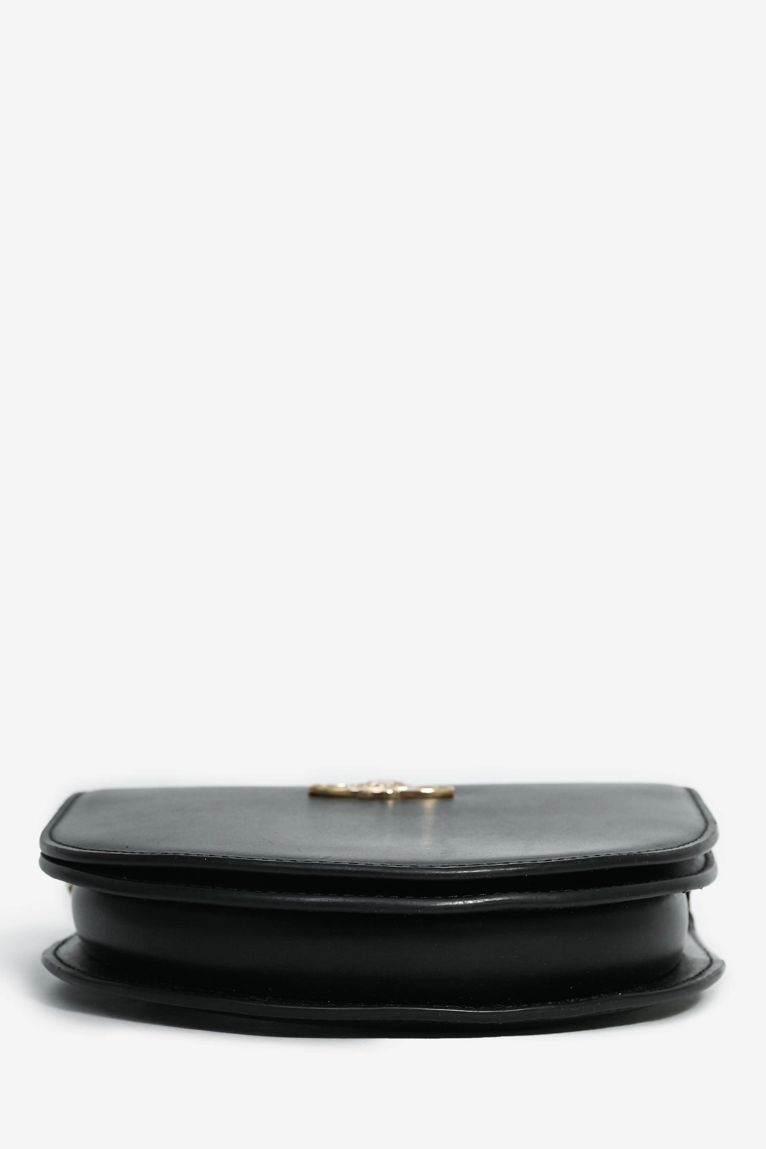 Vivienne Westwood Black Leather Gold Logo 'Sarah' Crossbody Bag