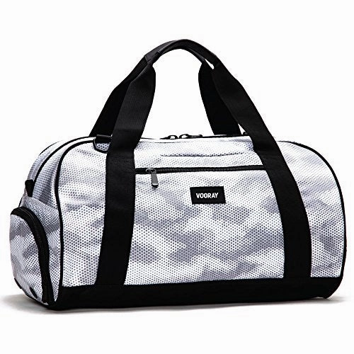 Vooray Burner Sport 21" Gym Bag With Shoe Pocket & Laundry Bag (Snow Hex Camo)