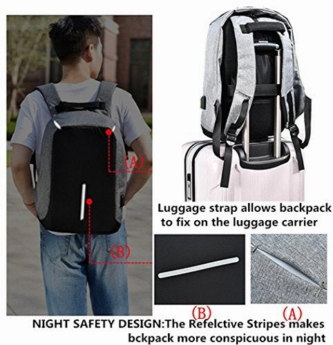 Waterproof Computer Laptop Backpack Anti-Thief Outdoor Travel Daypack Slim Business Backpacks