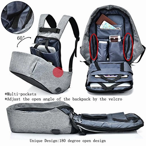 Waterproof Computer Laptop Backpack Anti-Thief Outdoor Travel Daypack Slim Business Backpacks