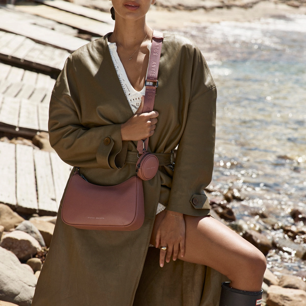 Web Strap Thin - Dusty Rose
