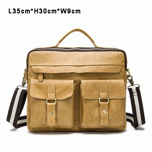 Westal Bag Men'S Genuine Leather Messenger Shoulder Bag For Men Business Laptop Briefcase Male