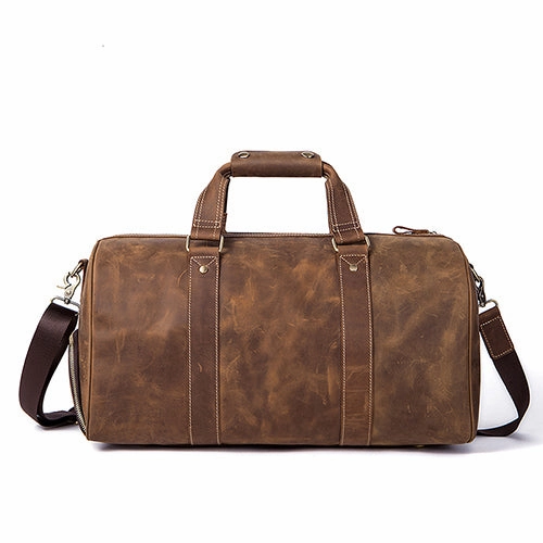 Westal Crazy Horse Leather Duffle Bags Vintage Weekend Bag Carry On Luggage Men Computer Laptop