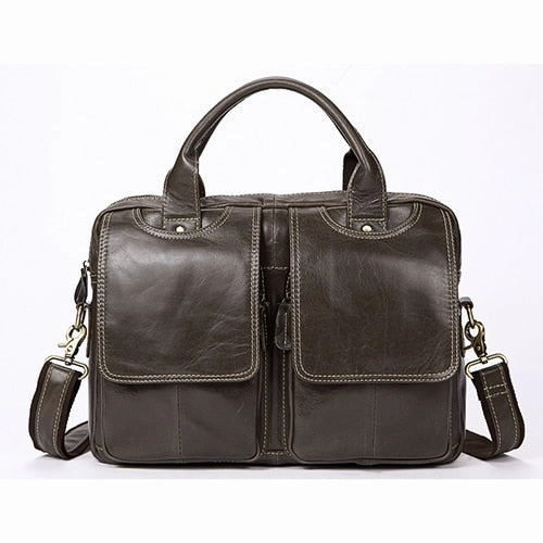 Westal Messenger Bag Men'S Shoulder Bag Genuine Leather Male Bags Men'S Briefcase Laptop 14''
