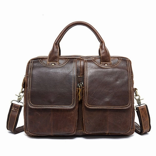 Westal Messenger Bag Men'S Shoulder Bag Genuine Leather Male Bags Men'S Briefcase Laptop 14''
