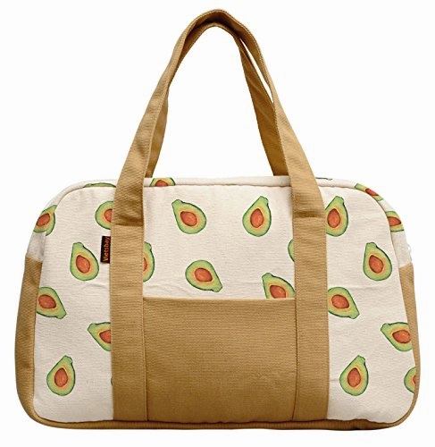 Women'S Avocado Pattern Printed Canvas Duffel Travel Bags Was_19