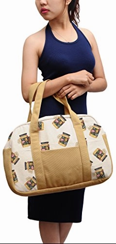 Women'S Flower Honey Bottle Printed Canvas Duffel Travel Bags Was_19