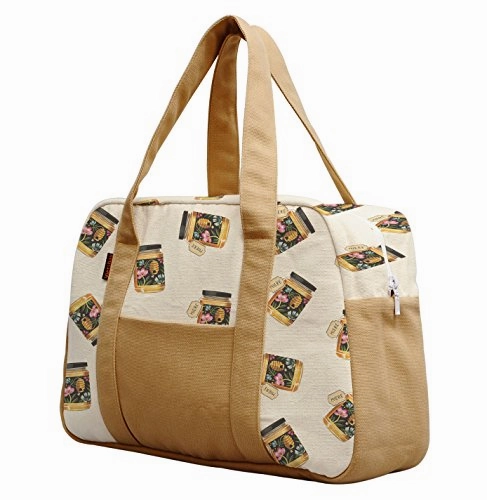 Women'S Flower Honey Bottle Printed Canvas Duffel Travel Bags Was_19