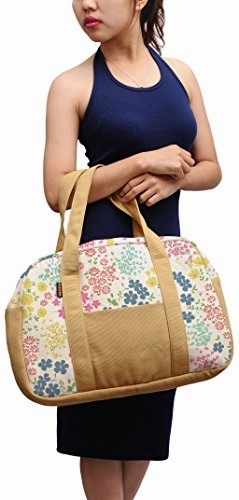 Women'S Seamless Ditsy Floral Pattern Printed Canvas Duffel Travel Bags Was_19