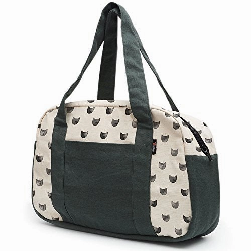 Women'S Watercolor Black Cats Printed Canvas Duffel Travel Bags Was_19